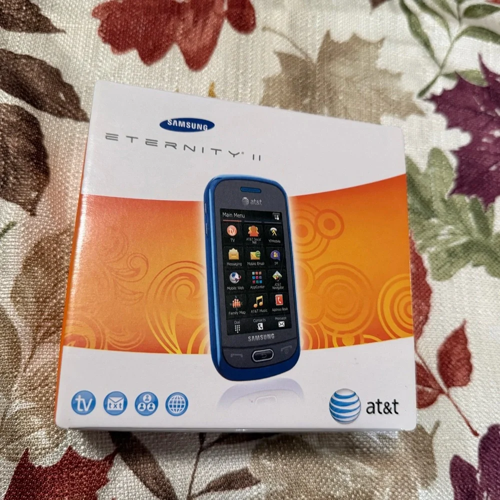 Samsung Eternity 2 II SGH-A597 - Blue ( AT&T ) Rare Phone with box & cords.